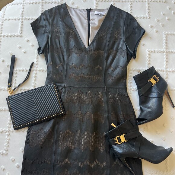 Parker Dresses & Skirts - Parker black leather mini dress Large